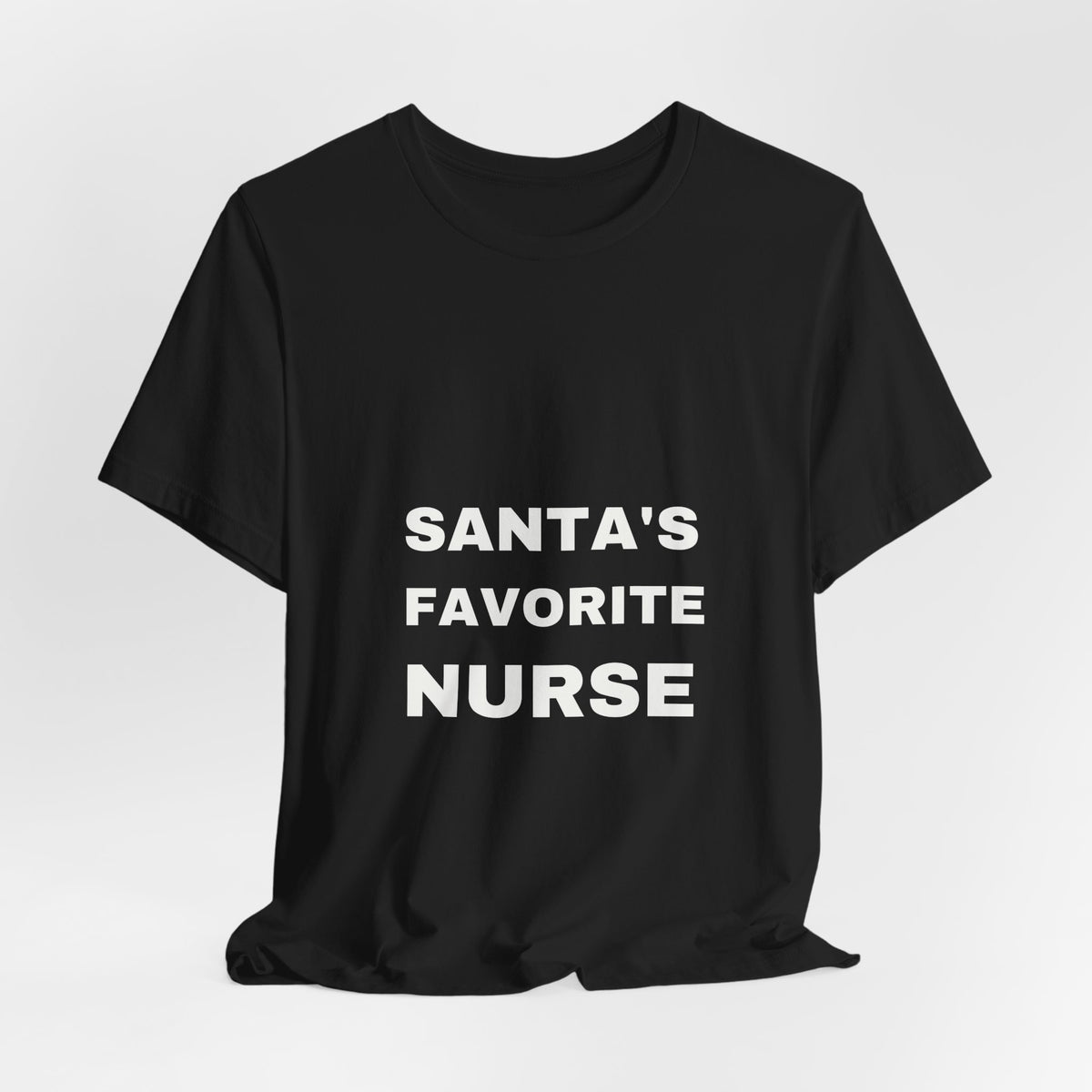 Santa's Favorite Nurse Christmas T-shirt, dark-color product image 5