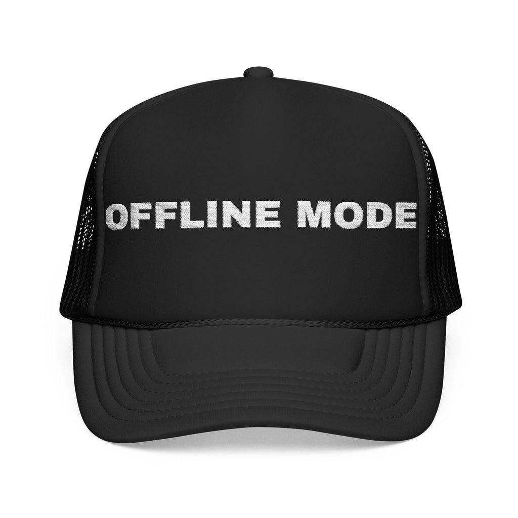 PRINTPANDA Offline Mode Trucker Hat - One Size, Dark Colors, Embroidered