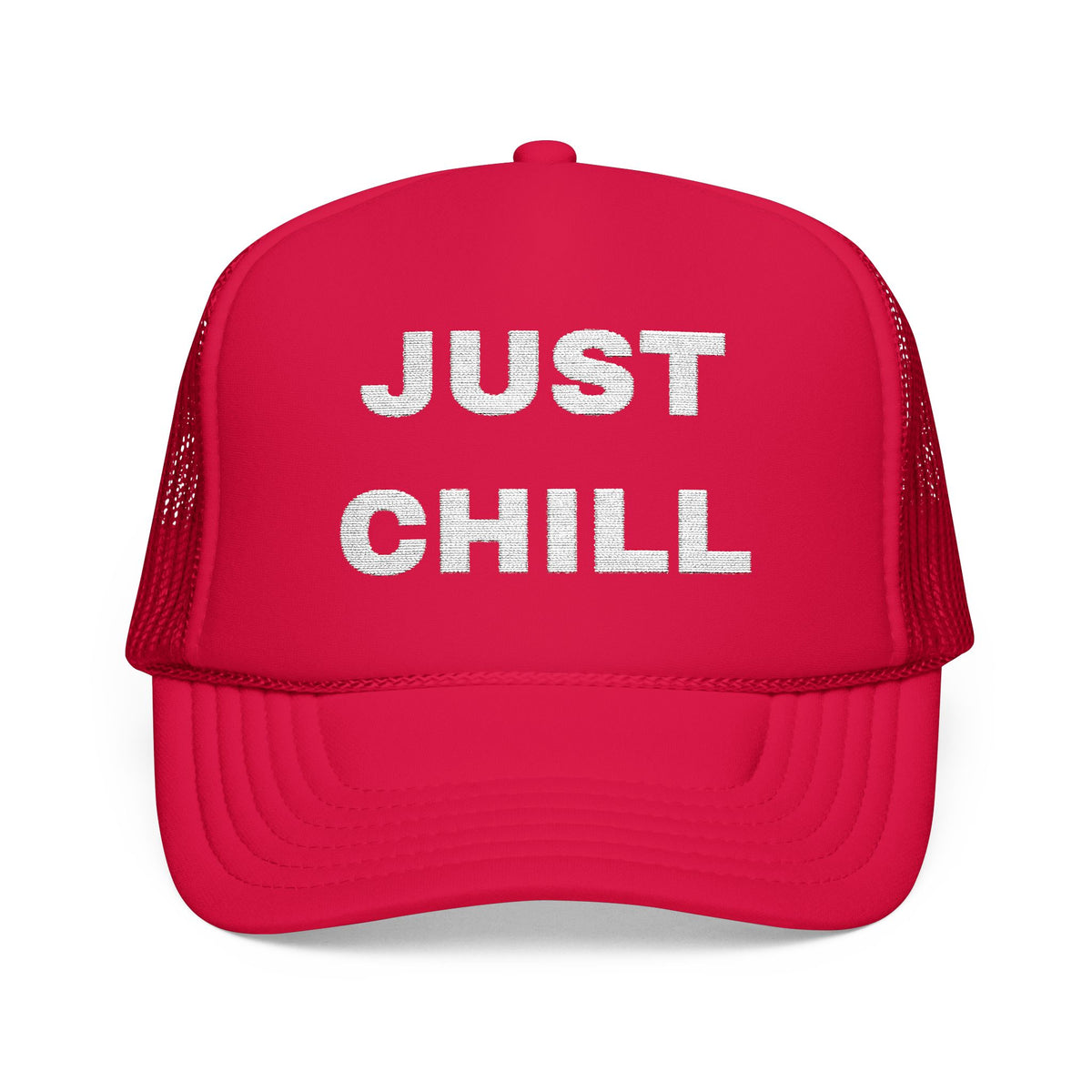 Just Chill Embroidered Trucker Hat – Dark — product photo