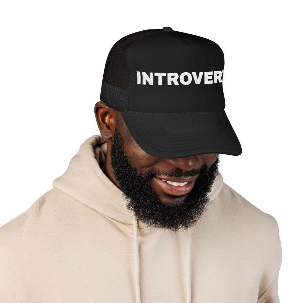 Introvert Embroidered Trucker Hat – Dark — product photo