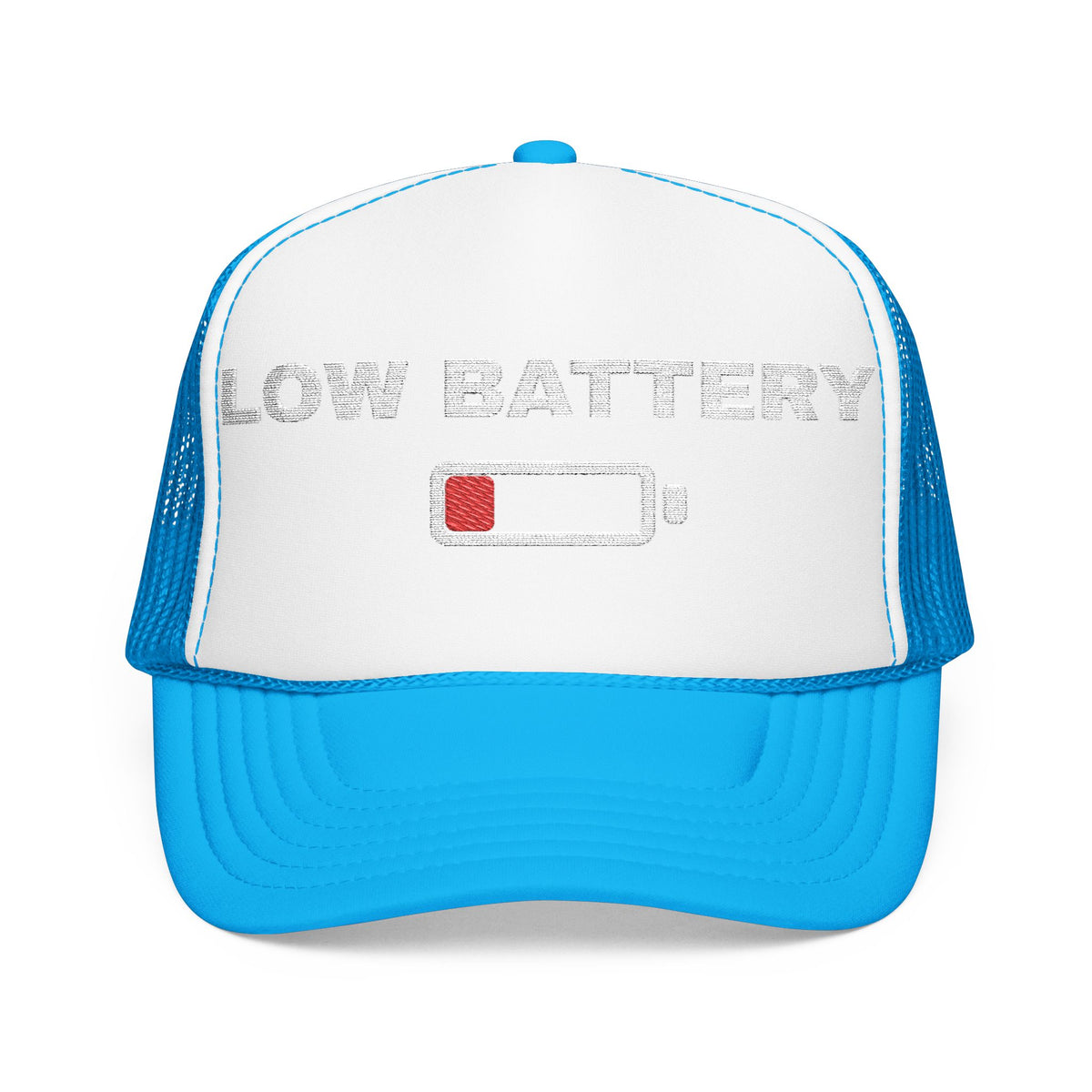 Low Battery Embroidered Trucker Hat — product photo