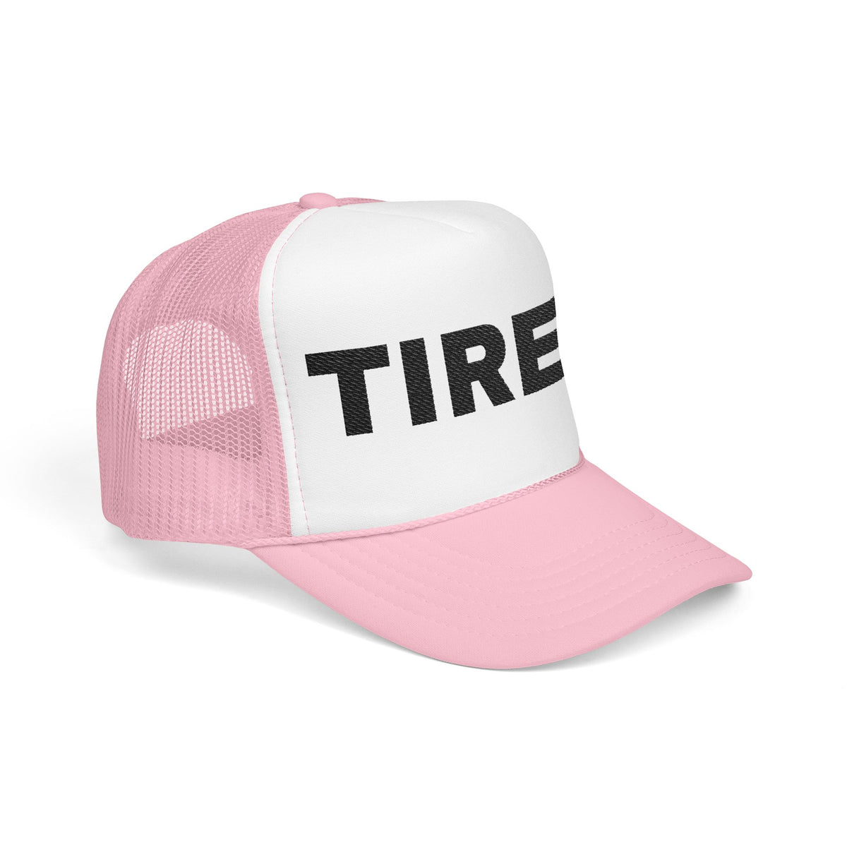 Tired Embroidered Trucker Hat – Light — product photo