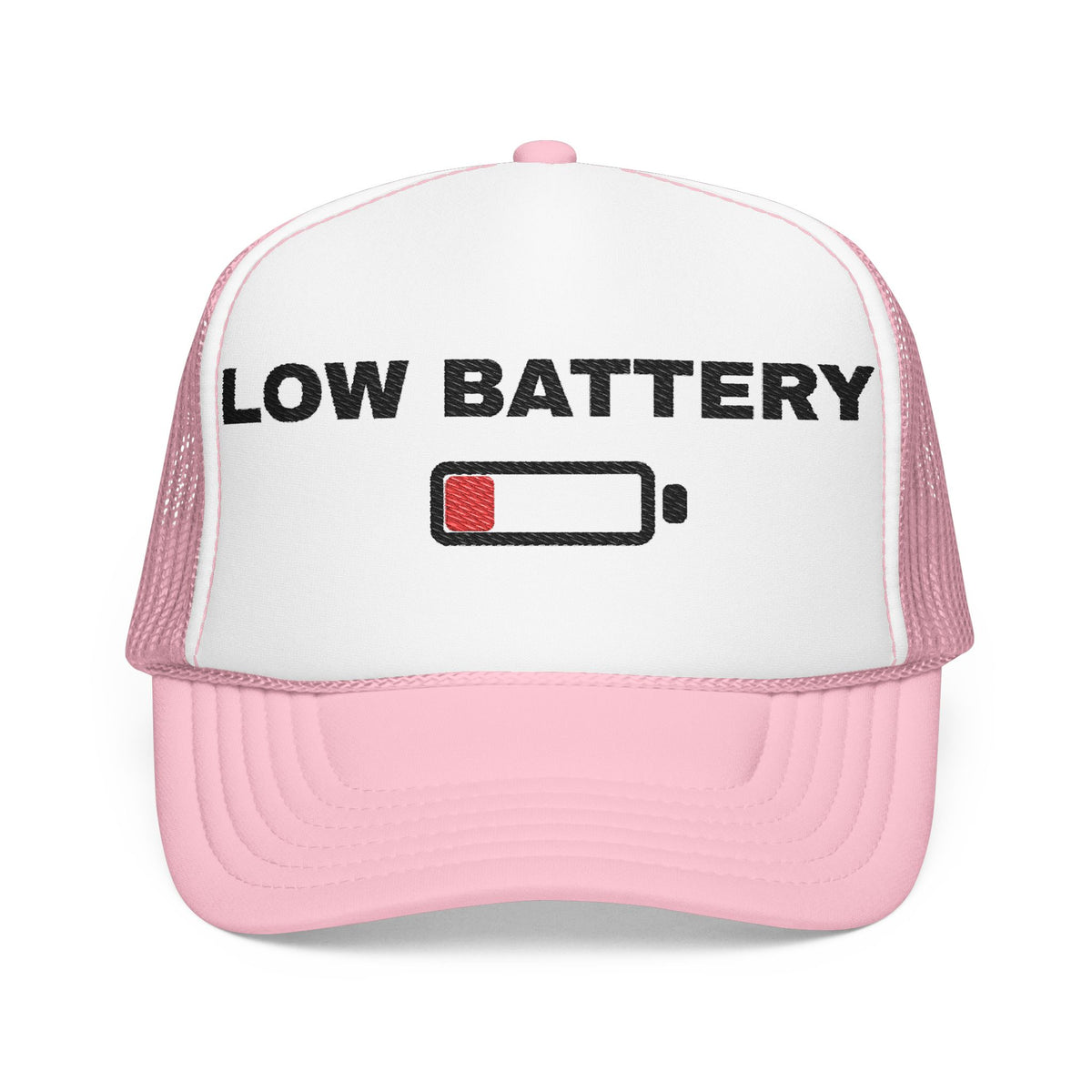 Low Battery Embroidered Trucker Hat – Light — product photo