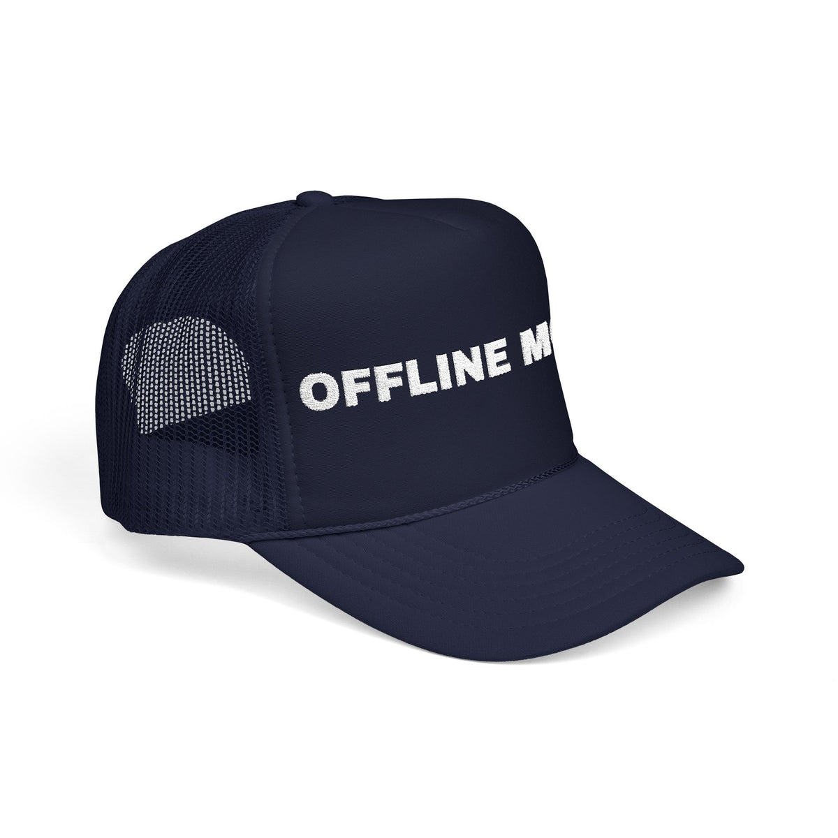 PRINTPANDA Offline Mode Trucker Hat - One Size, Dark Colors, Embroidered