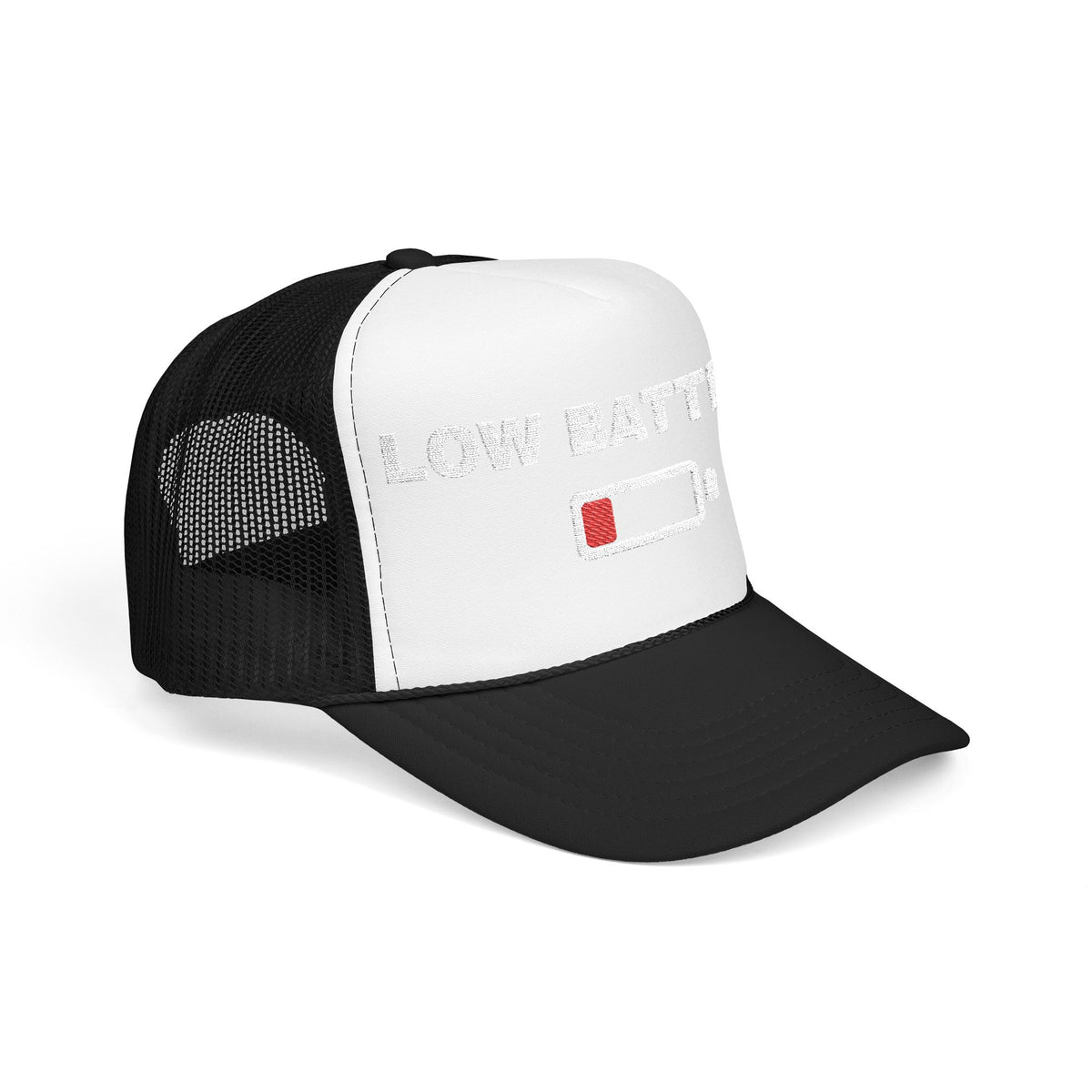 Low Battery Embroidered Trucker Hat — product photo