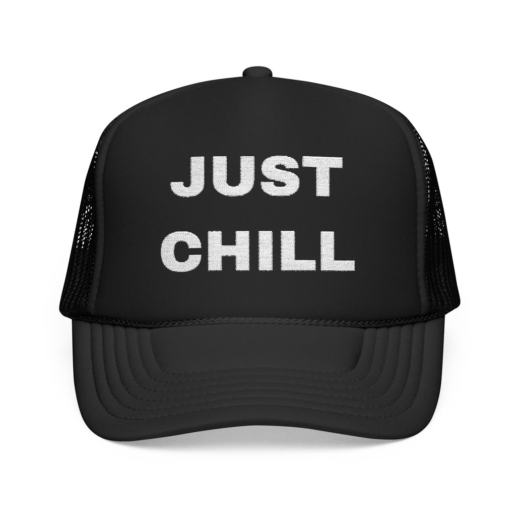 Just Chill Embroidered Trucker Hat – Dark — product photo