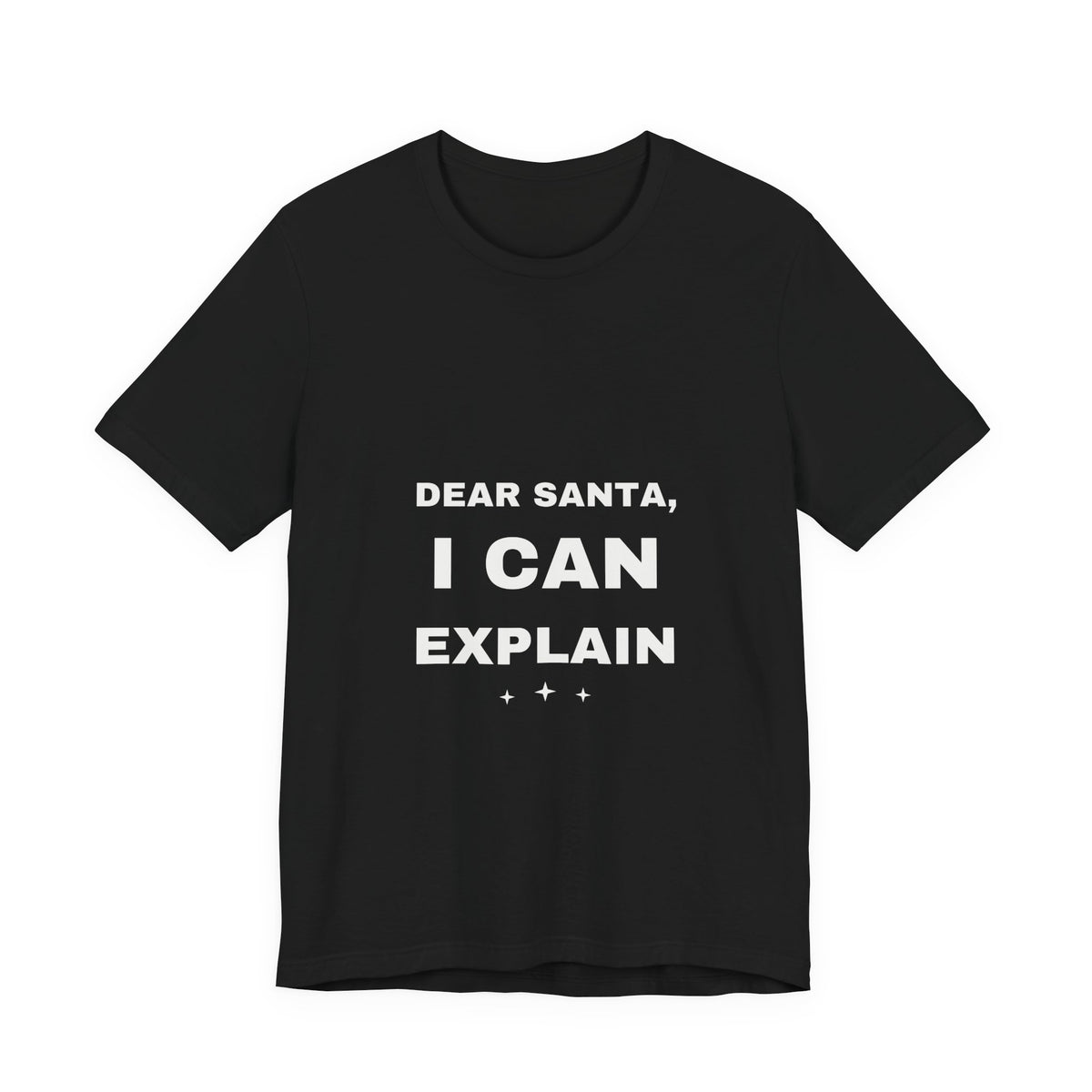 Dear Santa I Can Explain Christmas T-shirt in dark colors – product view 1