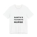 Santa's Favorite Nurse Christmas T-shirt, light-color product image 1
