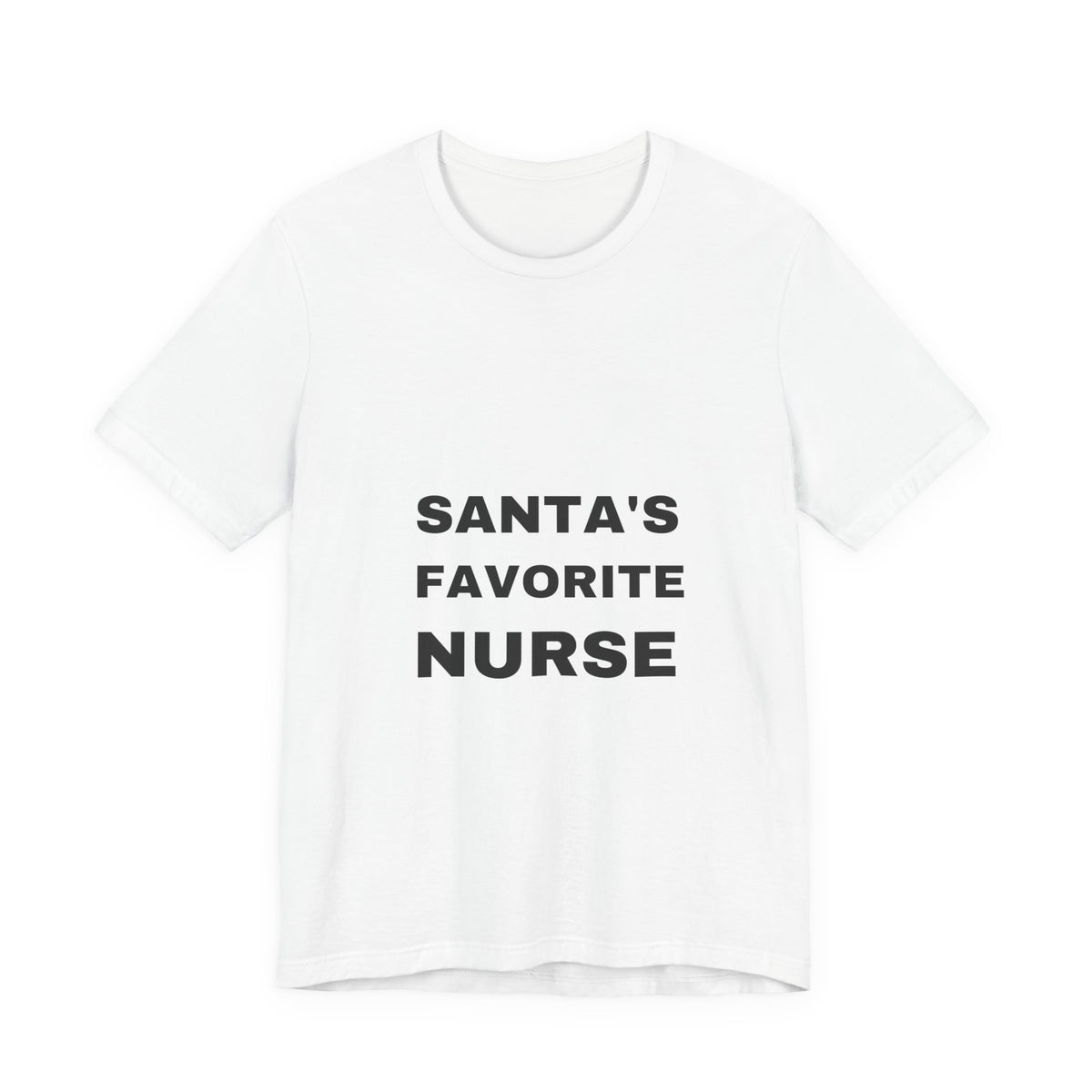 Santa's Favorite Nurse Christmas T-shirt, light-color product image 1