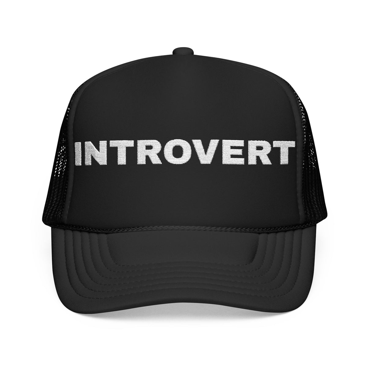 Introvert Embroidered Trucker Hat – Dark — product photo