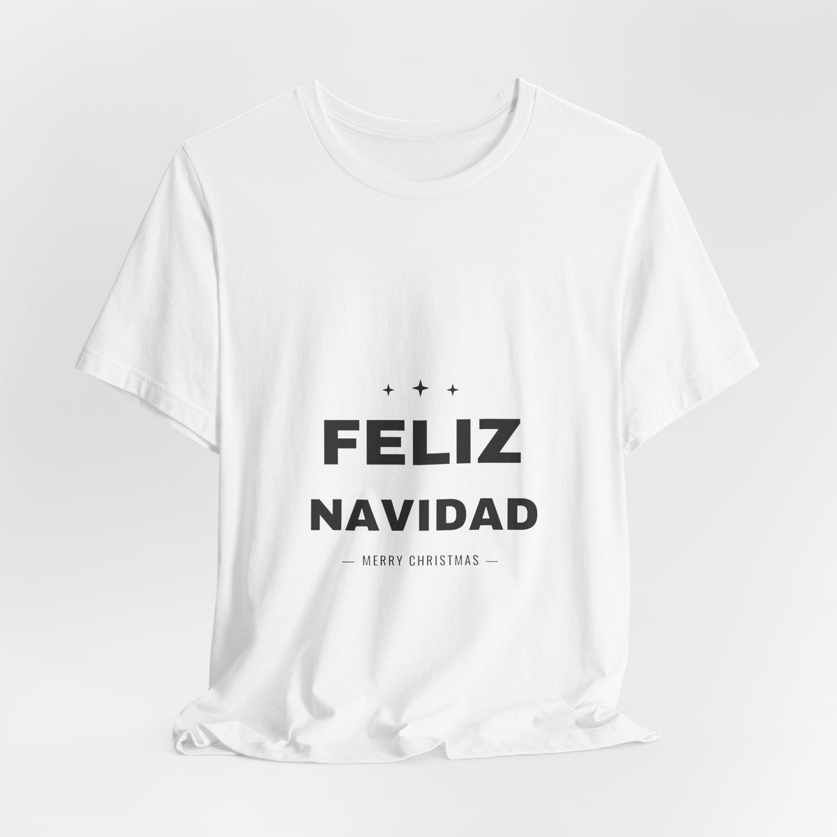PRINTPANDA Feliz Navidad T-Shirt - Spanish Christmas Design, White, S-2XL