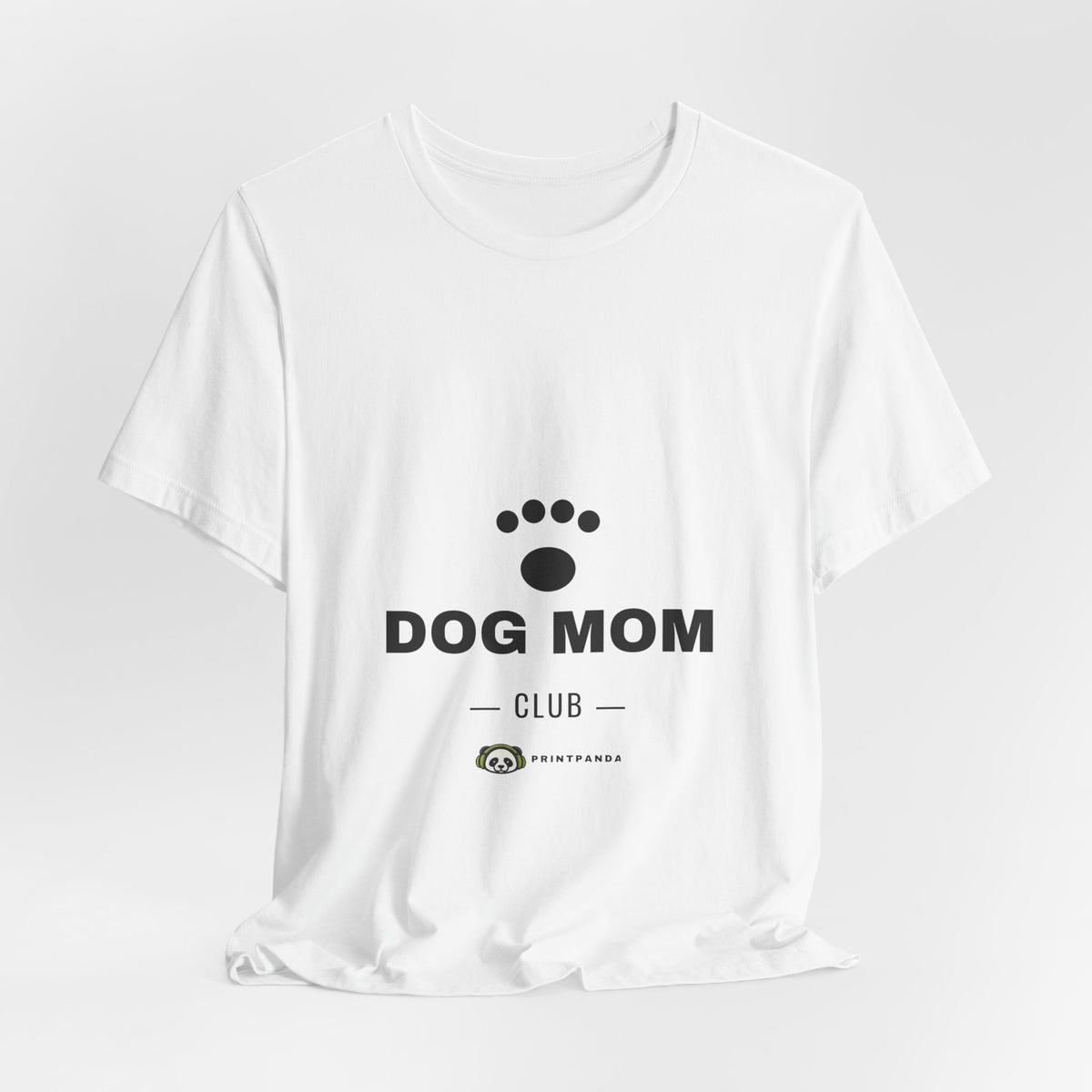 PRINTPANDA Dog Mom Club T-Shirt - Black or White, S-2XL, Printed to Order