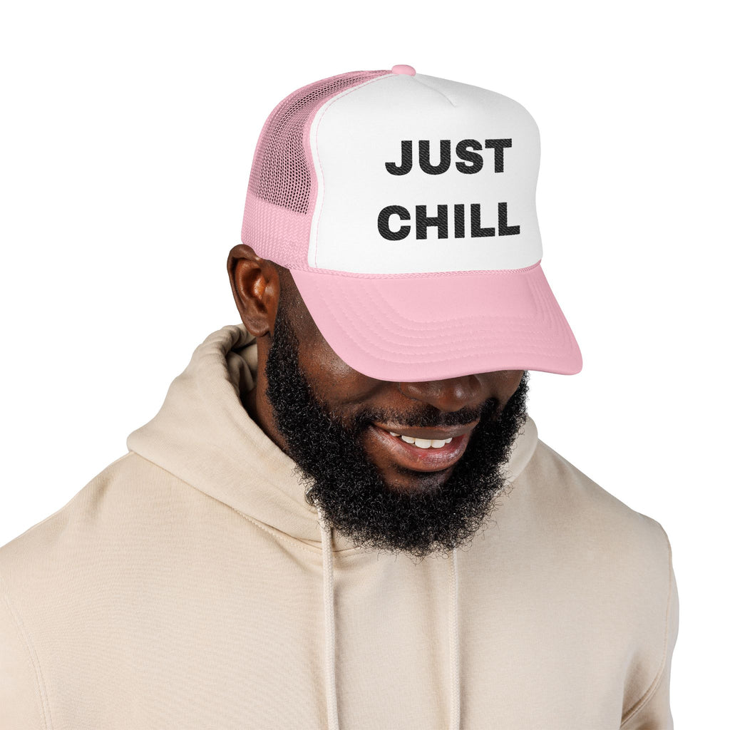 Just Chill Embroidered Trucker Hat – Light — product photo