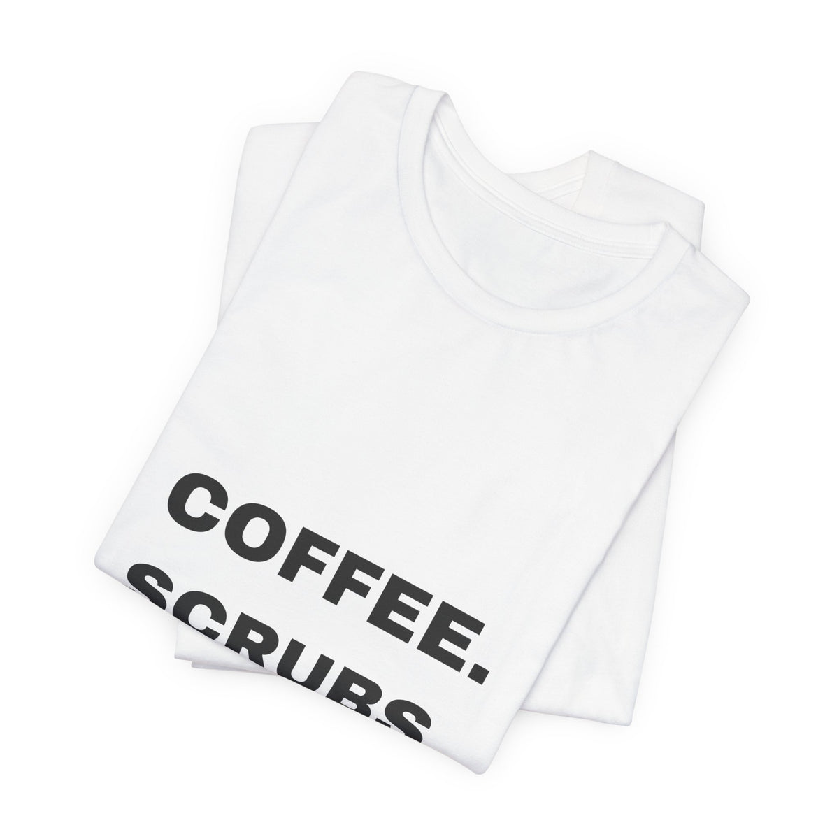 PRINTPANDA Coffee Scrubs Repeat T-Shirt - Black or White, S-2XL, Printed to Order