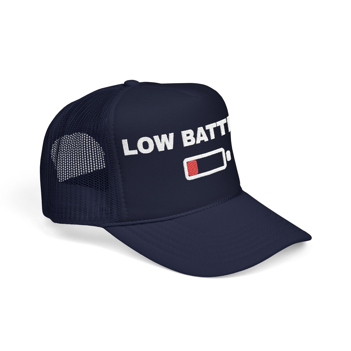 Low Battery Embroidered Trucker Hat — product photo