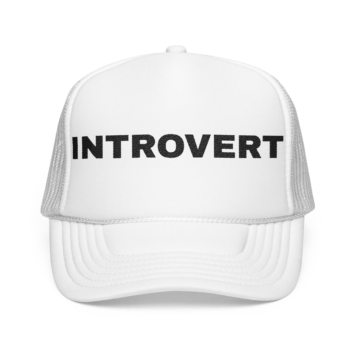 Introvert Embroidered Trucker Hat – Light — product photo