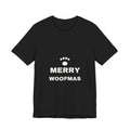 PRINTPANDA Merry Woofmas T-Shirt - Black or Red, S-2XL, Printed to Order