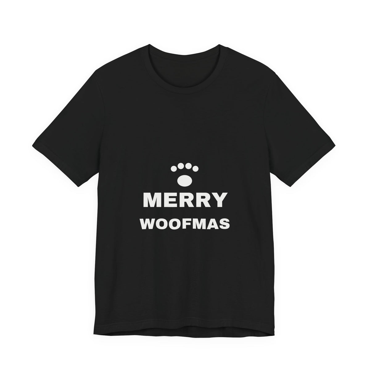PRINTPANDA Merry Woofmas T-Shirt - Black or Red, S-2XL, Printed to Order