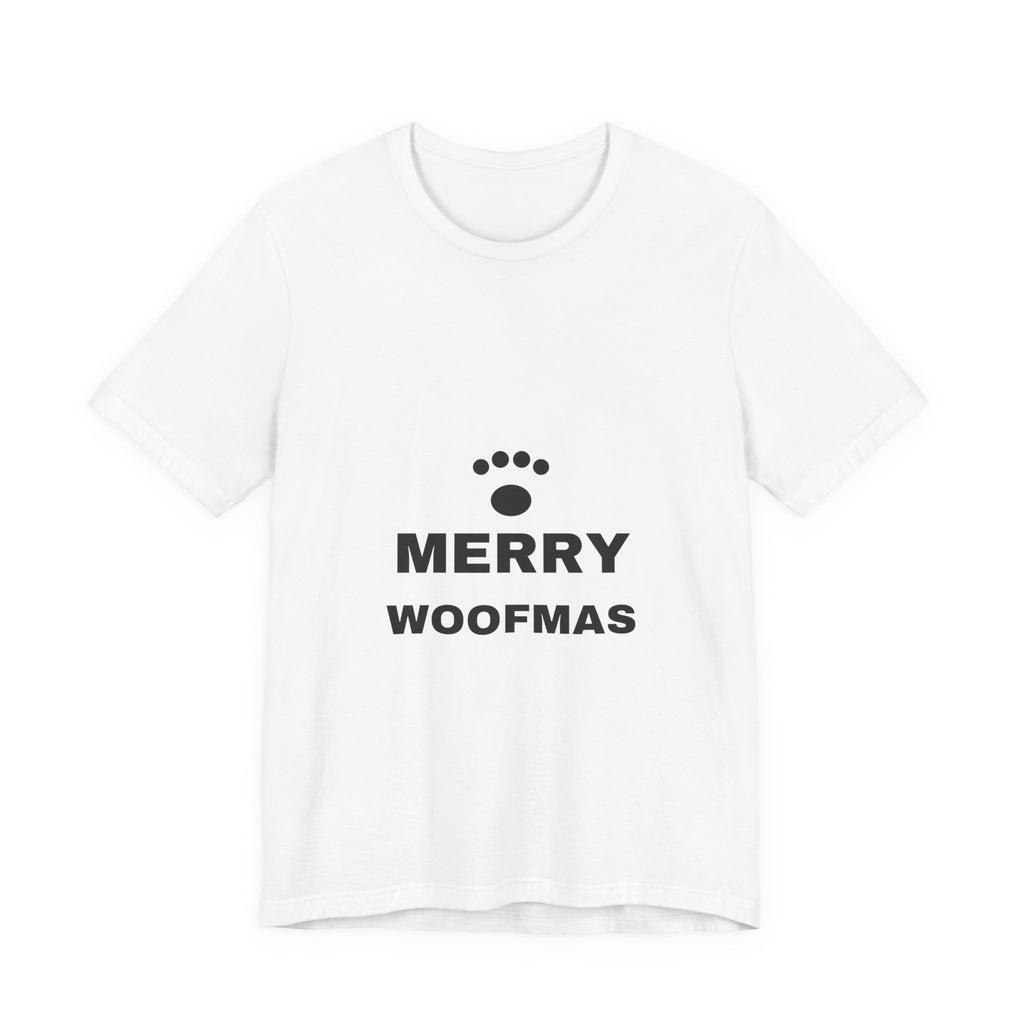 PRINTPANDA Merry Woofmas T-Shirt - White, S-2XL, Printed to Order