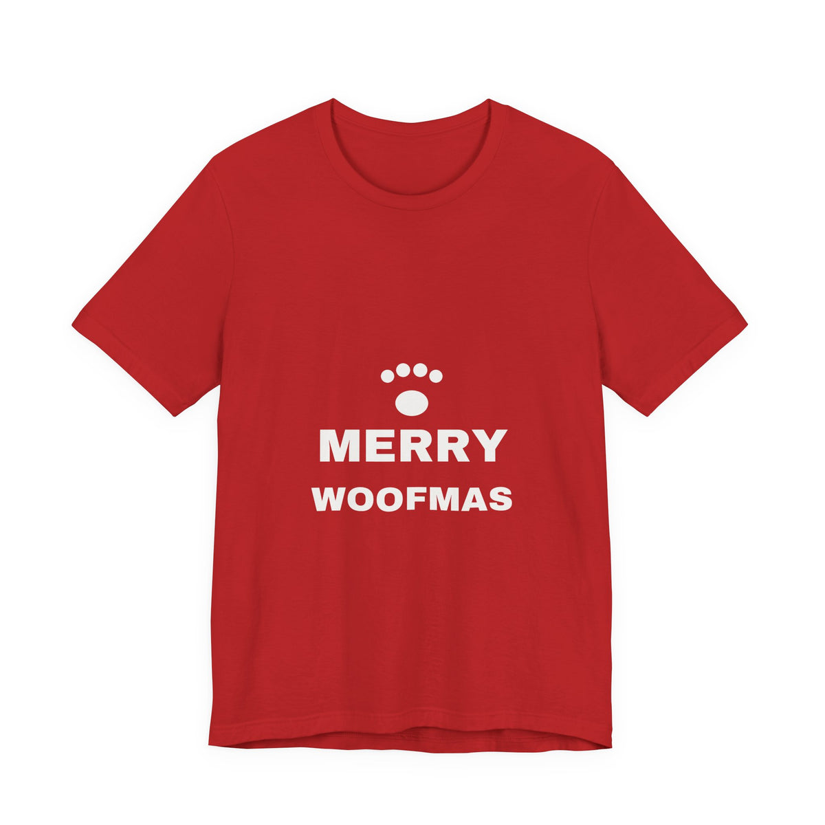 PRINTPANDA Merry Woofmas T-Shirt - Black or Red, S-2XL, Printed to Order