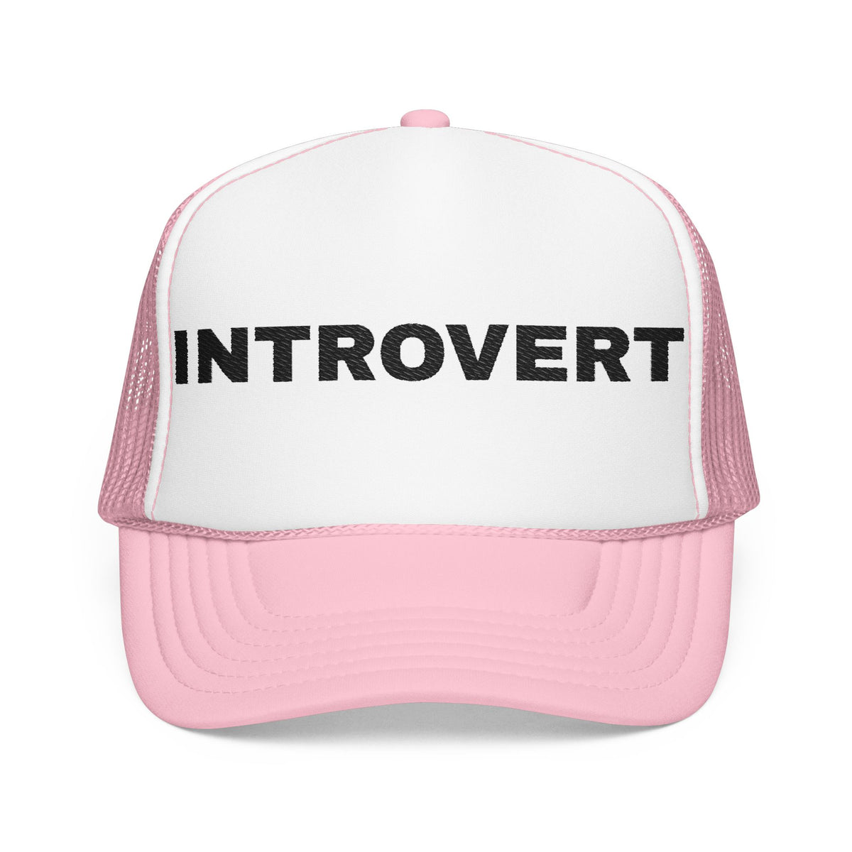 Introvert Embroidered Trucker Hat – Light — product photo