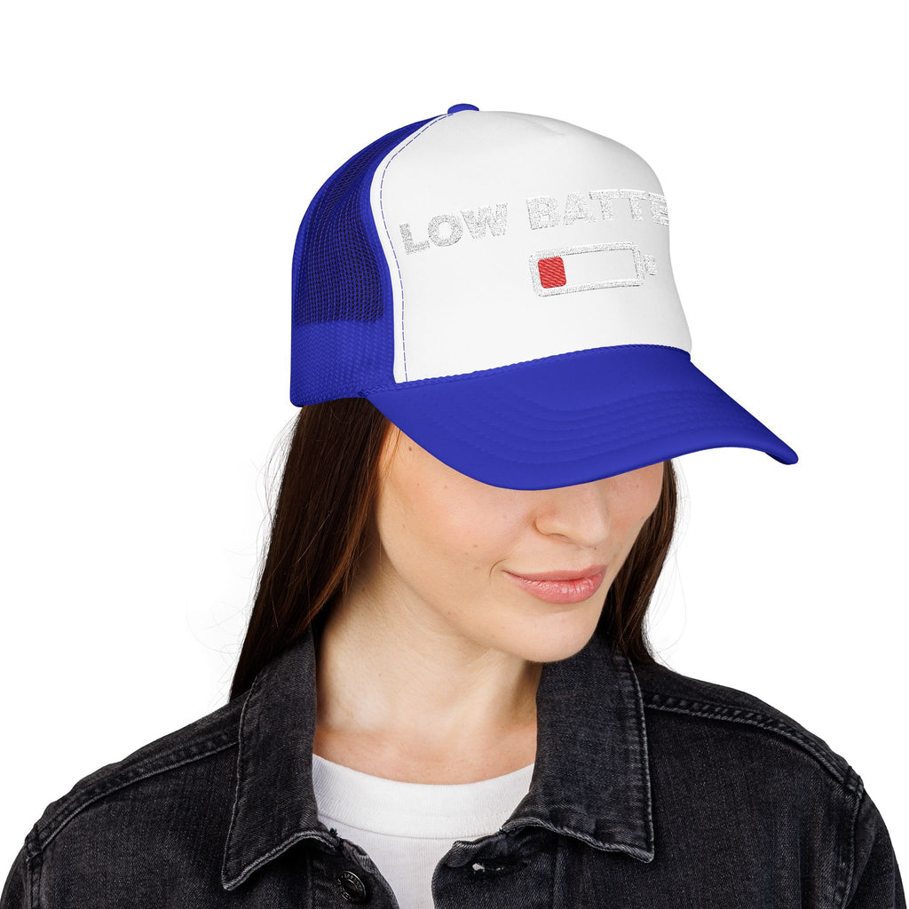 Low Battery Embroidered Trucker Hat — product photo