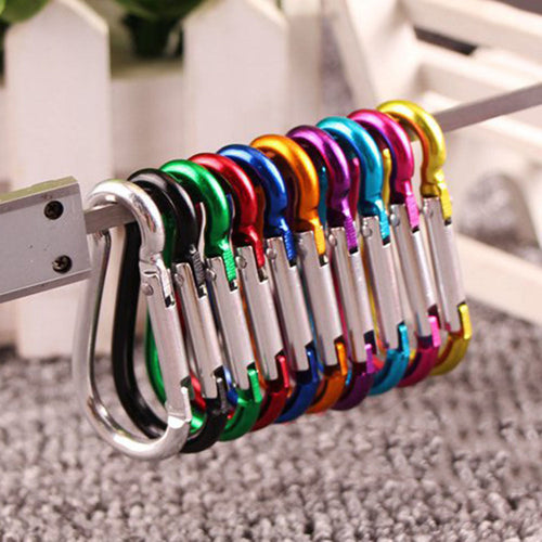 10 mini aluminum accessory clips in assorted colors, not for climbing