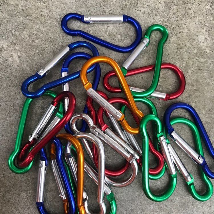 Assorted-color mini aluminum clips for keys and lightweight accessories