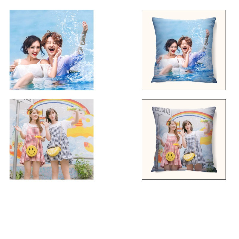 Supplier photo-to-cover customization examples showing two sample designs. One cover per item ordered; insert not included.