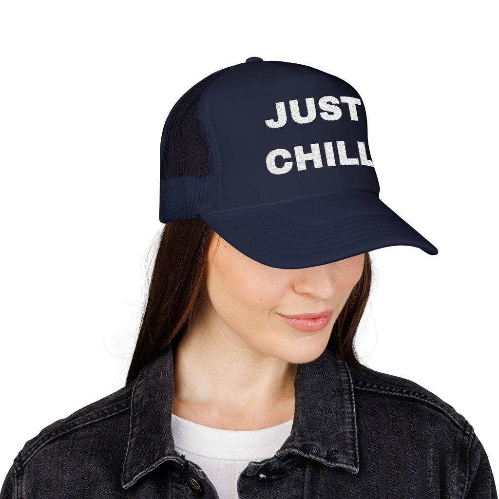 Just Chill Embroidered Trucker Hat — product photo
