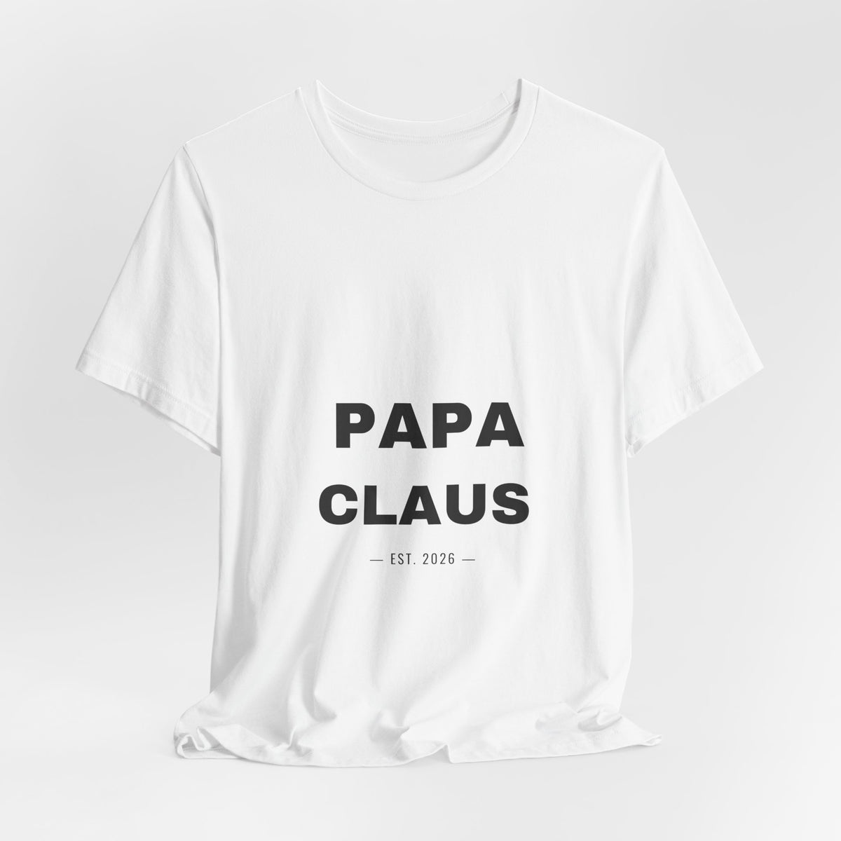 PRINTPANDA Papa Claus T-Shirt - White, S-2XL, Printed to Order