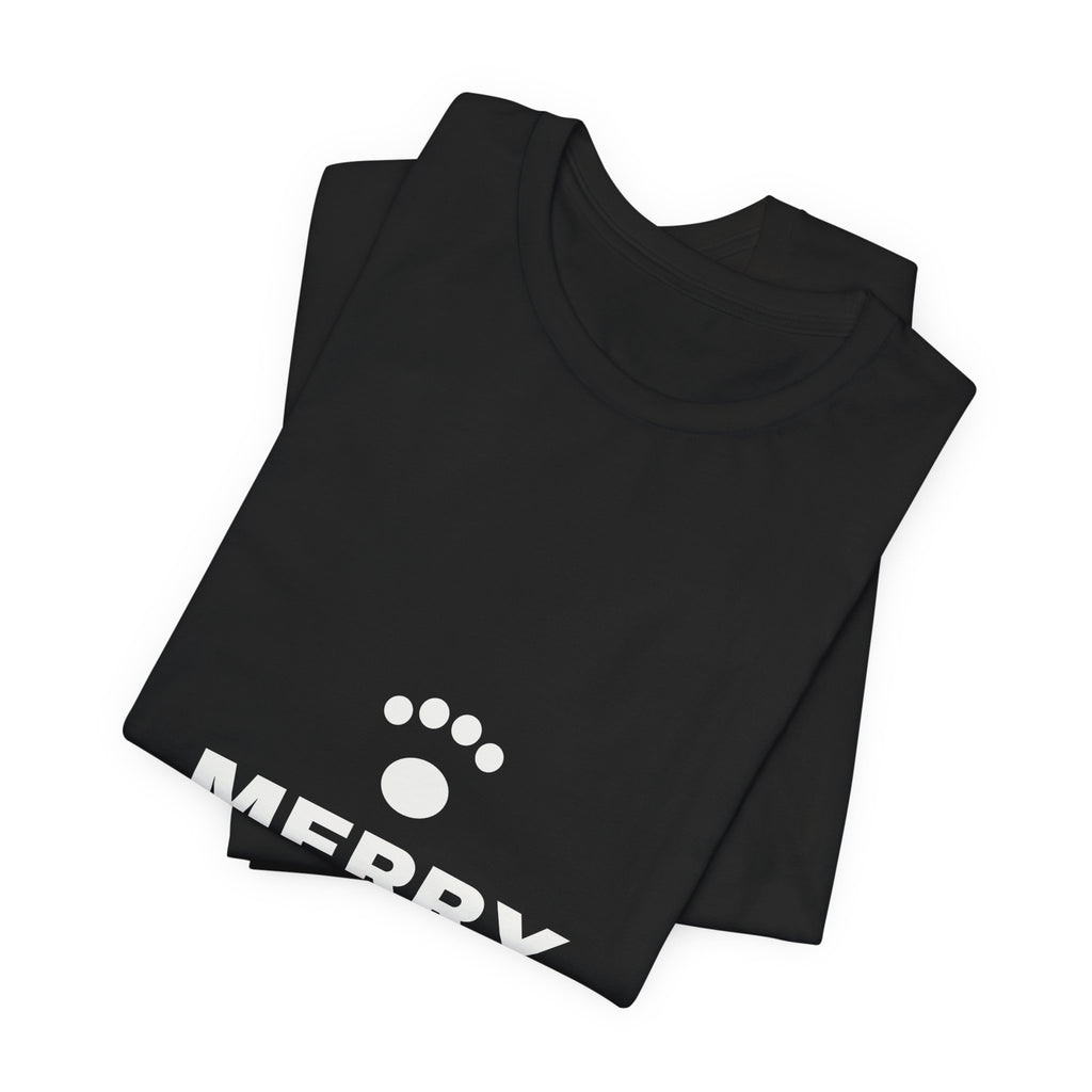 PRINTPANDA Merry Woofmas T-Shirt - Black or Red, S-2XL, Printed to Order