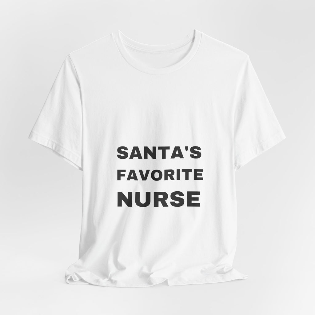 Santa's Favorite Nurse Christmas T-shirt, light-color product image 4