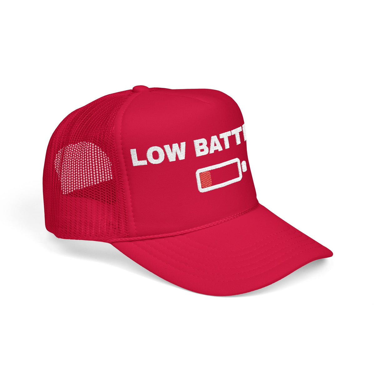 Low Battery Embroidered Trucker Hat — product photo