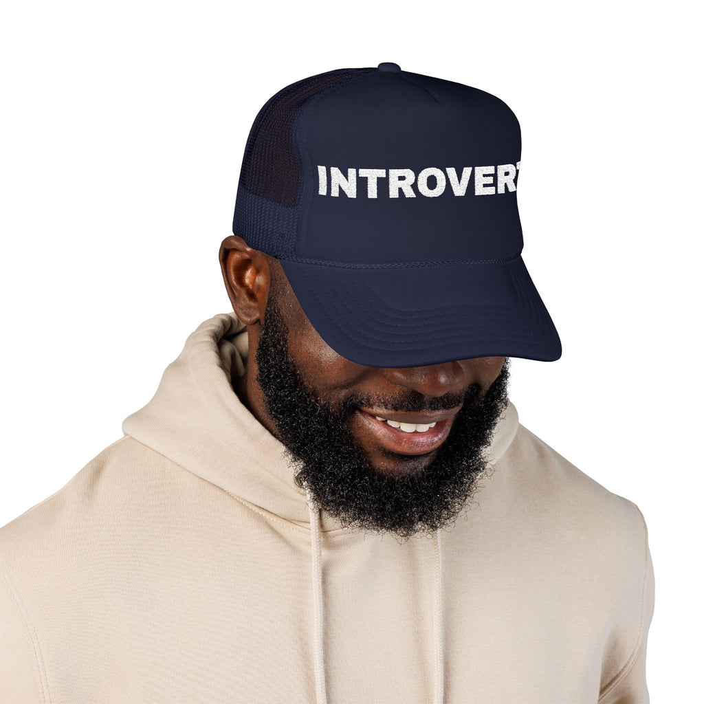 Introvert Embroidered Trucker Hat – Dark — product photo