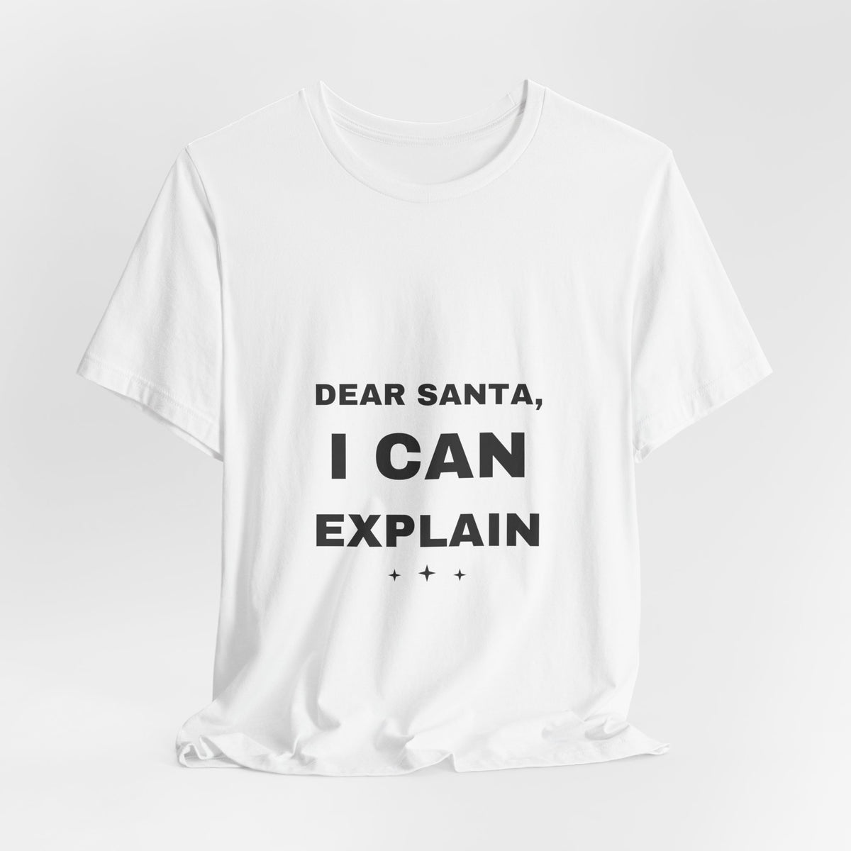 Dear Santa I Can Explain Christmas T-shirt in white – product view 4