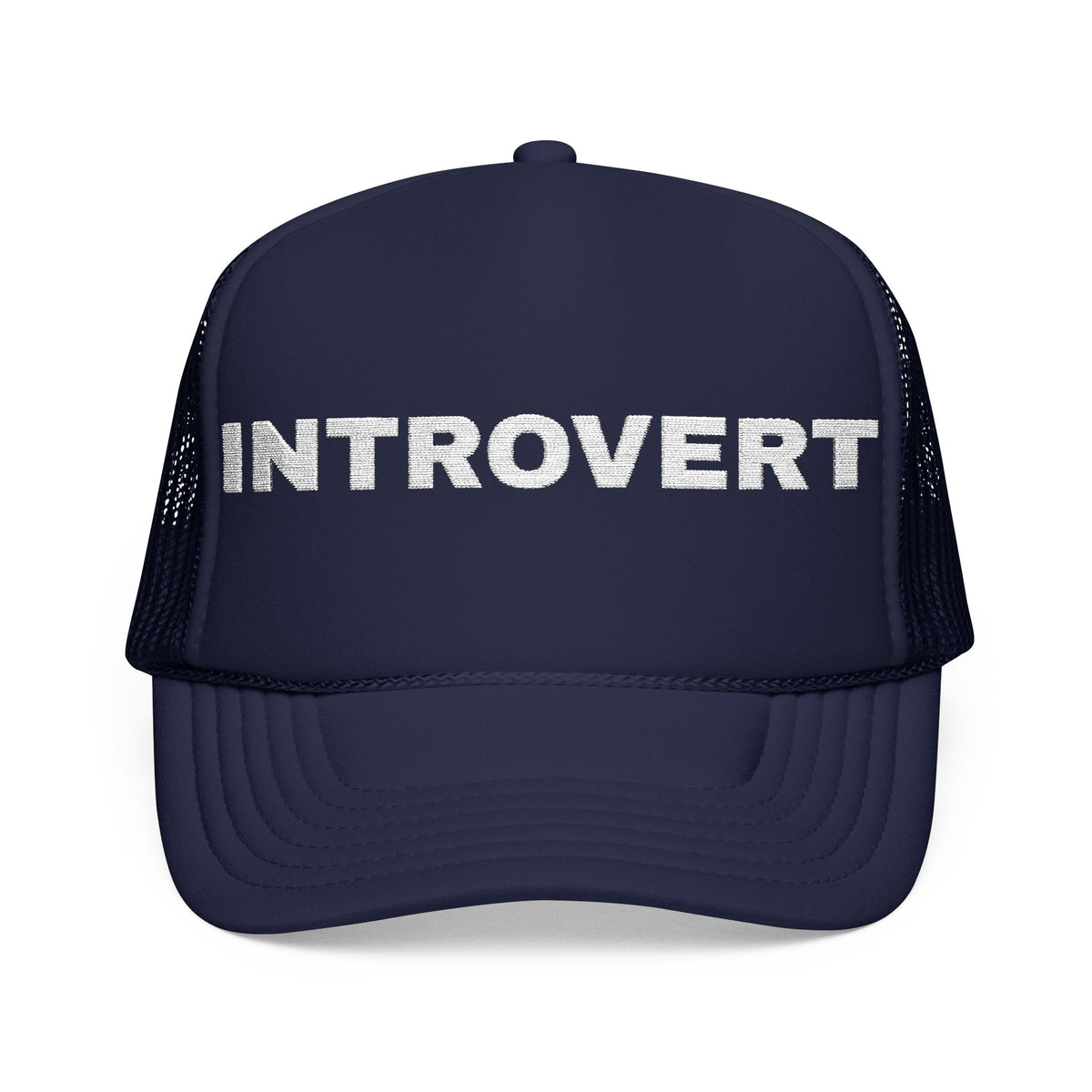 Introvert Embroidered Trucker Hat – Dark — product photo