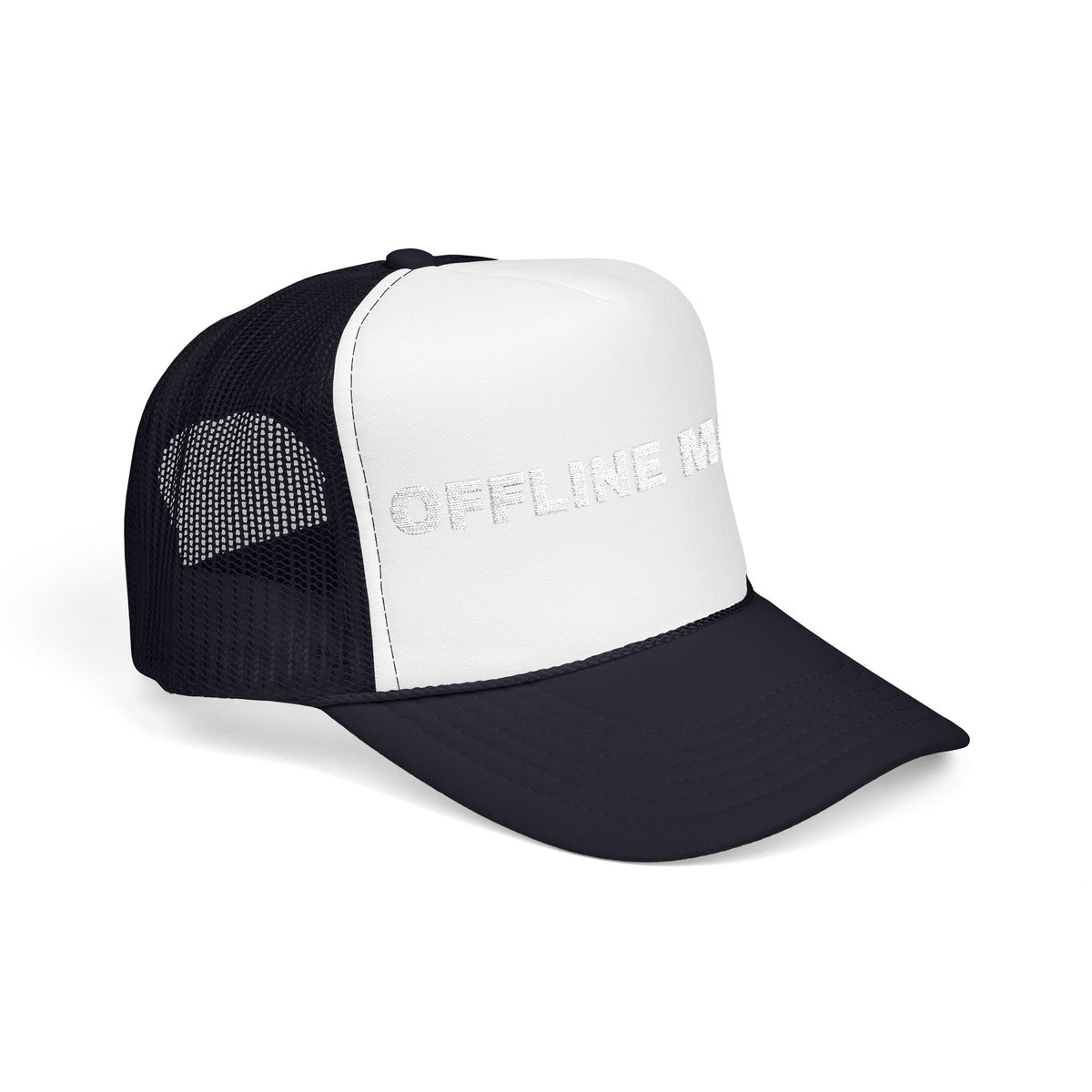 PRINTPANDA Offline Mode Trucker Hat - One Size, Dark Colors, Embroidered