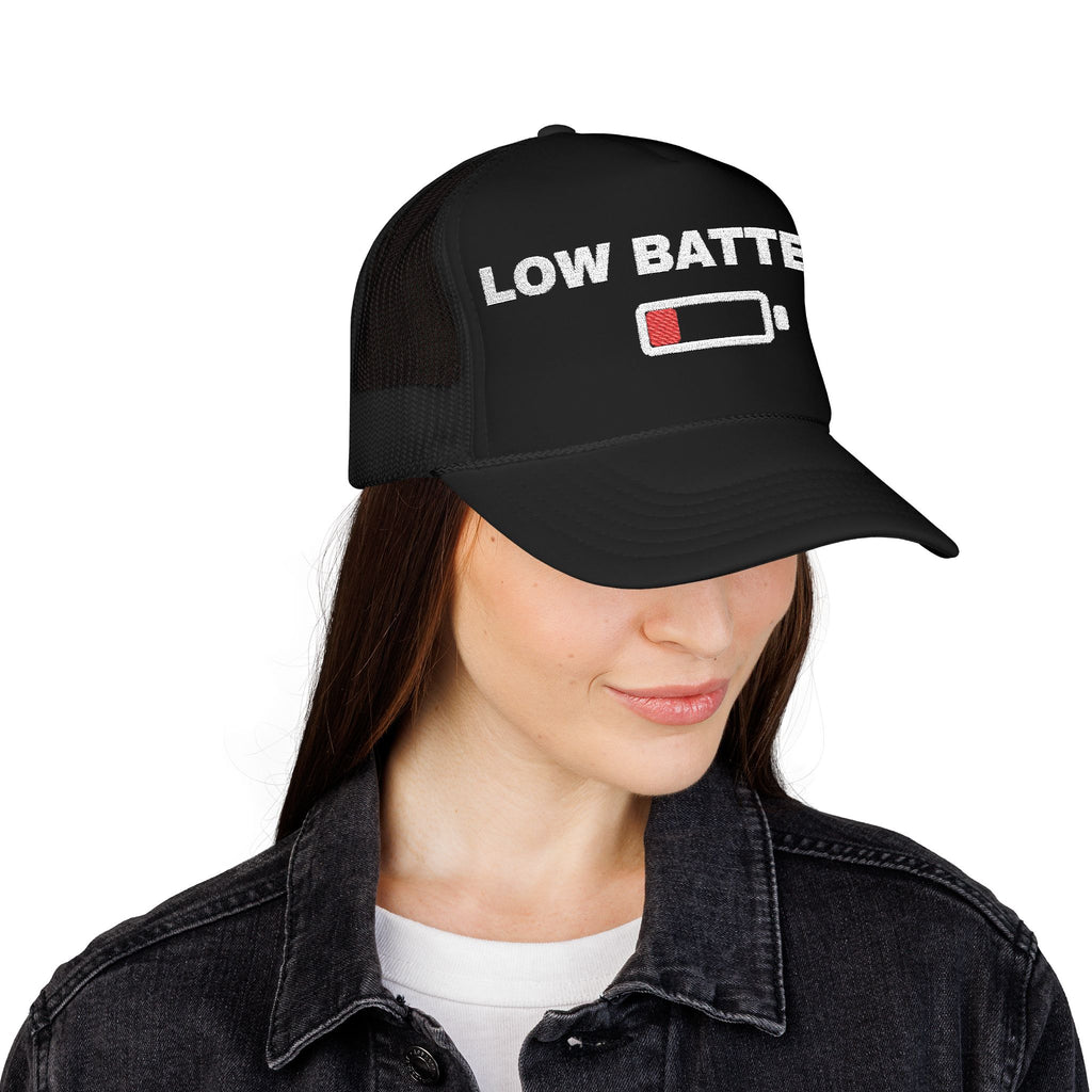 Low Battery Embroidered Trucker Hat — product photo