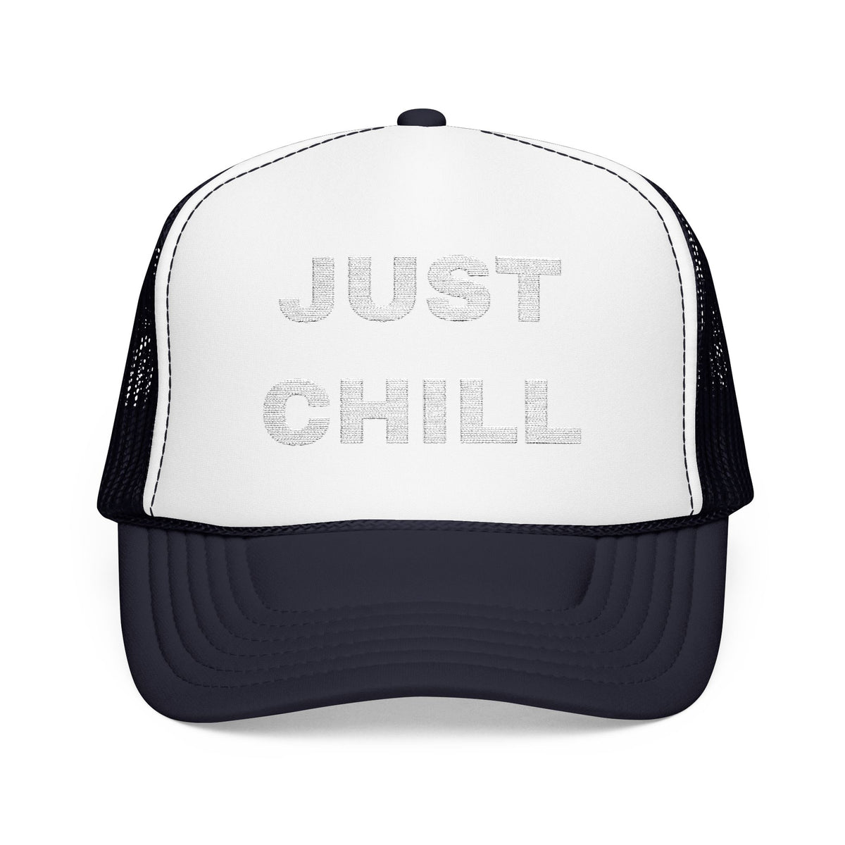 Just Chill Embroidered Trucker Hat – Dark — product photo