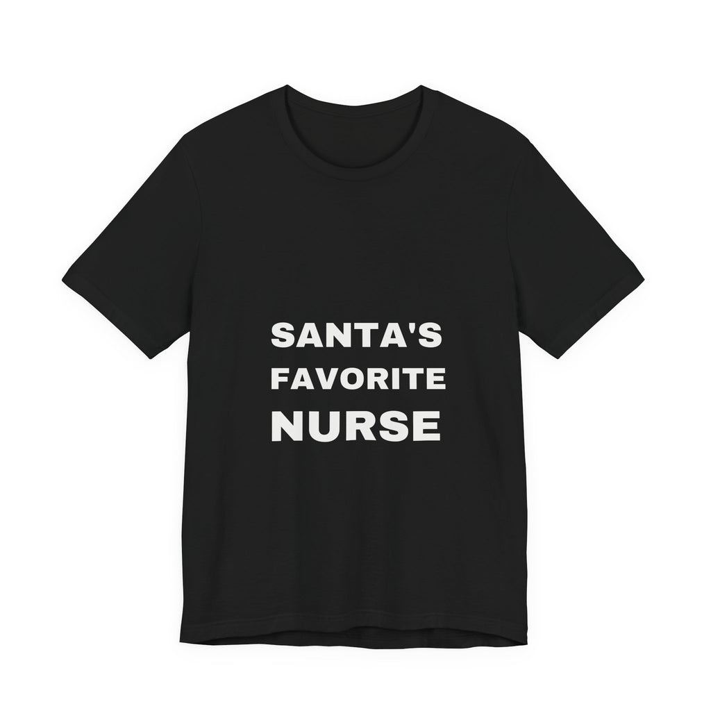 Santa's Favorite Nurse Christmas T-shirt, dark-color product image 1
