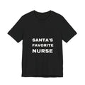 Santa's Favorite Nurse Christmas T-shirt, dark-color product image 1