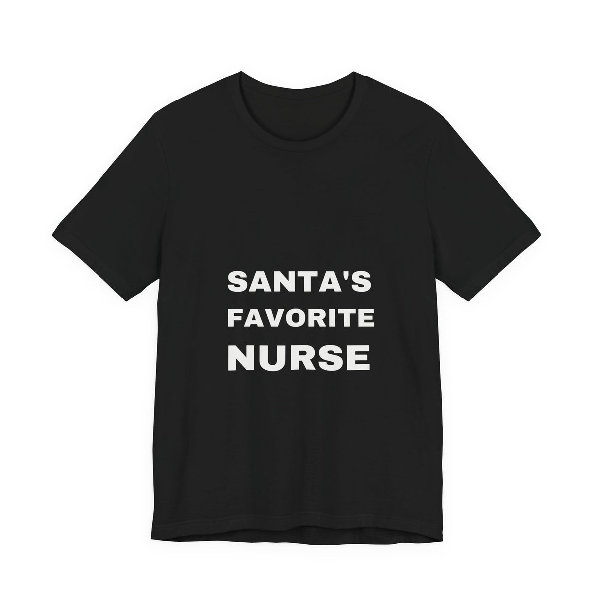 Santa's Favorite Nurse Christmas T-shirt, dark-color product image 1