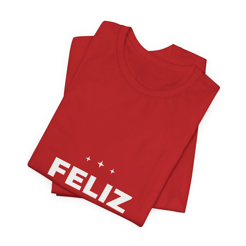 PRINTPANDA Feliz Navidad T-Shirt - Spanish Christmas Design, Black or Red, S-2XL