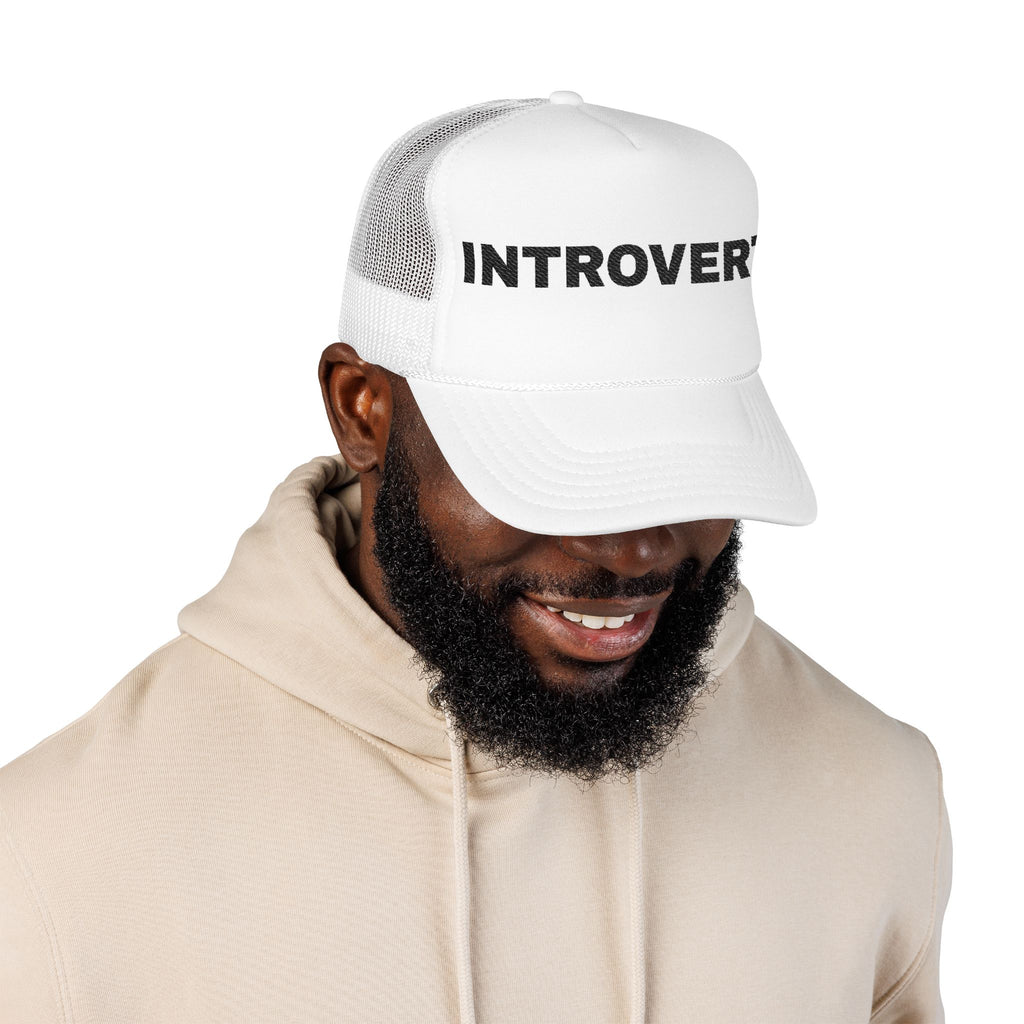 Introvert Embroidered Trucker Hat – Light — product photo