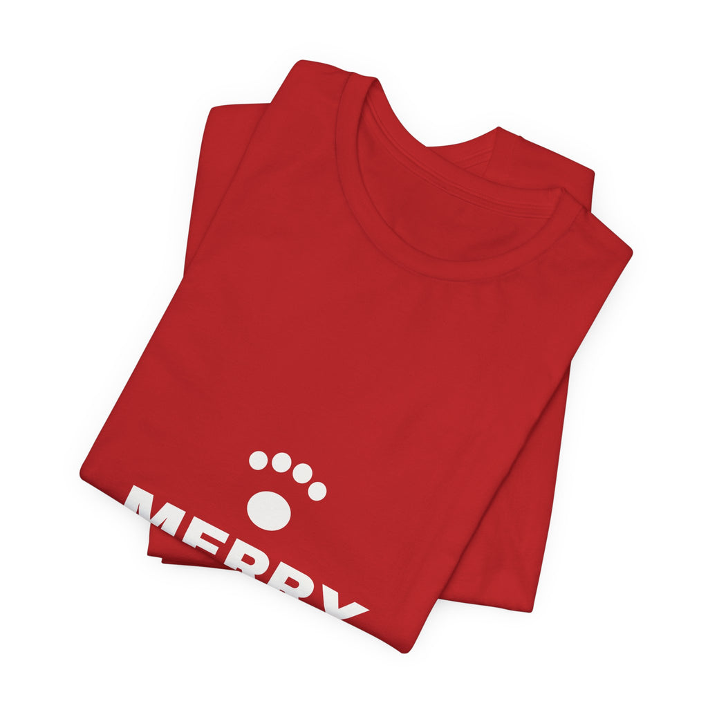 PRINTPANDA Merry Woofmas T-Shirt - Black or Red, S-2XL, Printed to Order