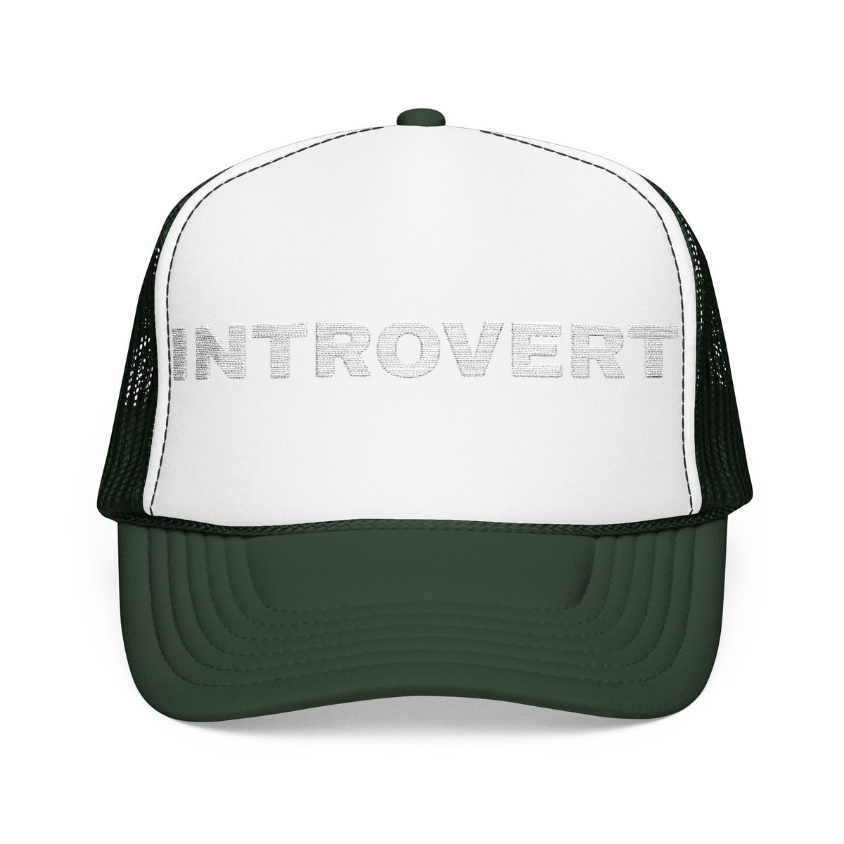 Introvert Embroidered Trucker Hat – Dark — product photo