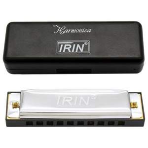 IRIN 10-hole C diatonic harmonica with protective case, gold or silver finish