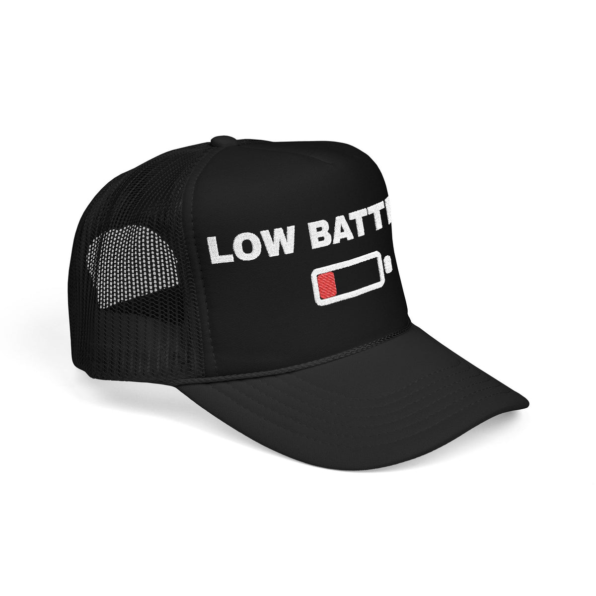 Low Battery Embroidered Trucker Hat — product photo