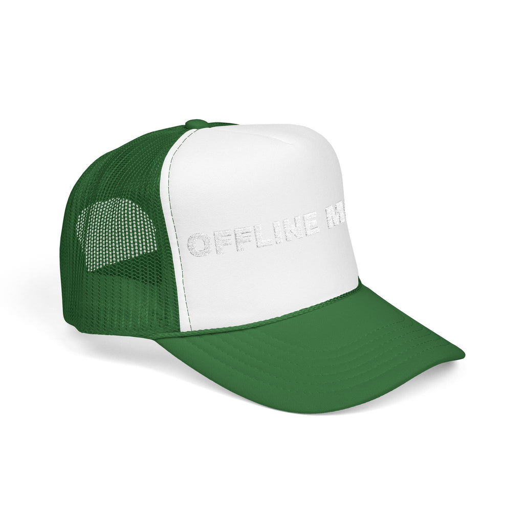 PRINTPANDA Offline Mode Trucker Hat - One Size, Dark Colors, Embroidered